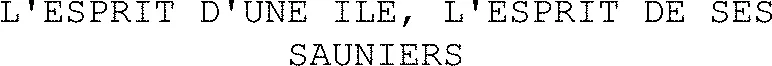 L'ESPRIT D'UNE ILE, L'ESPRIT DE SES SAUNIERS