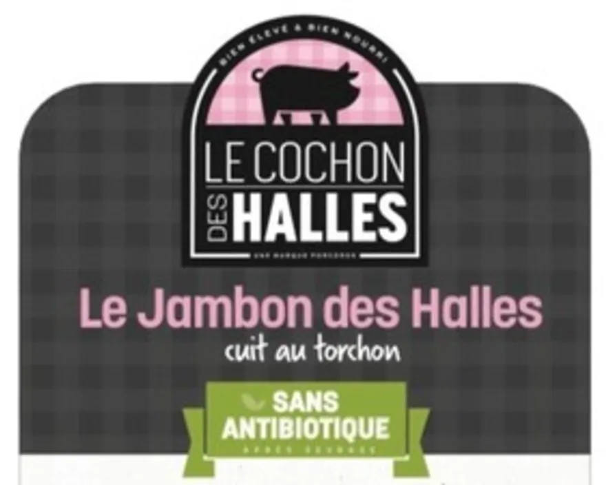 LE COCHON DES HALLES Le Jambon des Halles cuit au torchon SANS ANTIBIOTIQUE