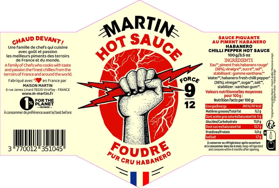MARTIN HOT SAUCE FOUDRE PUR CRU HABANERO 