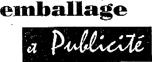 EMBALLAGE ET PUBLICITE