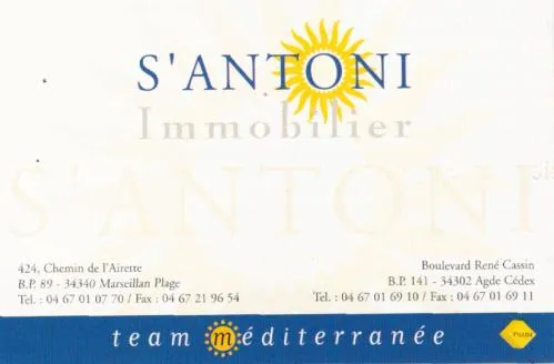 S'ANTONI IMMOBILIER TEAM MEDITERRANEE FNAIM
