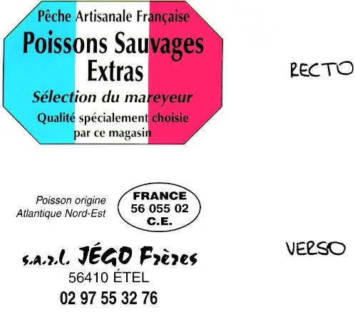 POISSONS SAUVAGES EXTRAS JEGO FRERES