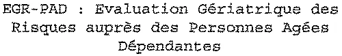 EGR-PAD : Evaluation Gériatrique des Risques auprès des Personnes Agées Dépendantes
