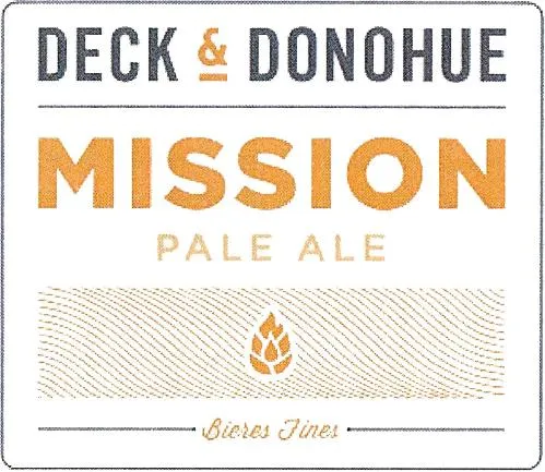 DECK & DONOHUE MISSION PALE ALE BIERES FINES