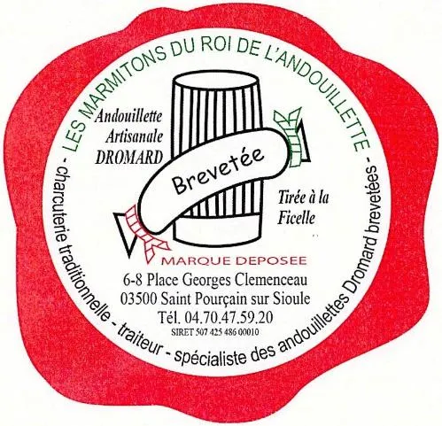 LES MARMITONS DU ROI DE L'ANDOUILLETTE ANDOUILLETTE ARTISANALE DROMARD BREVETEE CHARCUTERIE TRADITIONNELLE-TRAITEUR-SPECIALISTE DES ANDOUILLETTE DROMARD