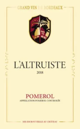 L'ALTRUISTE 2018 GRAND VIN DE BORDEAUX