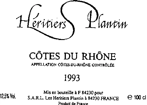 HERITIERS PLANTIN