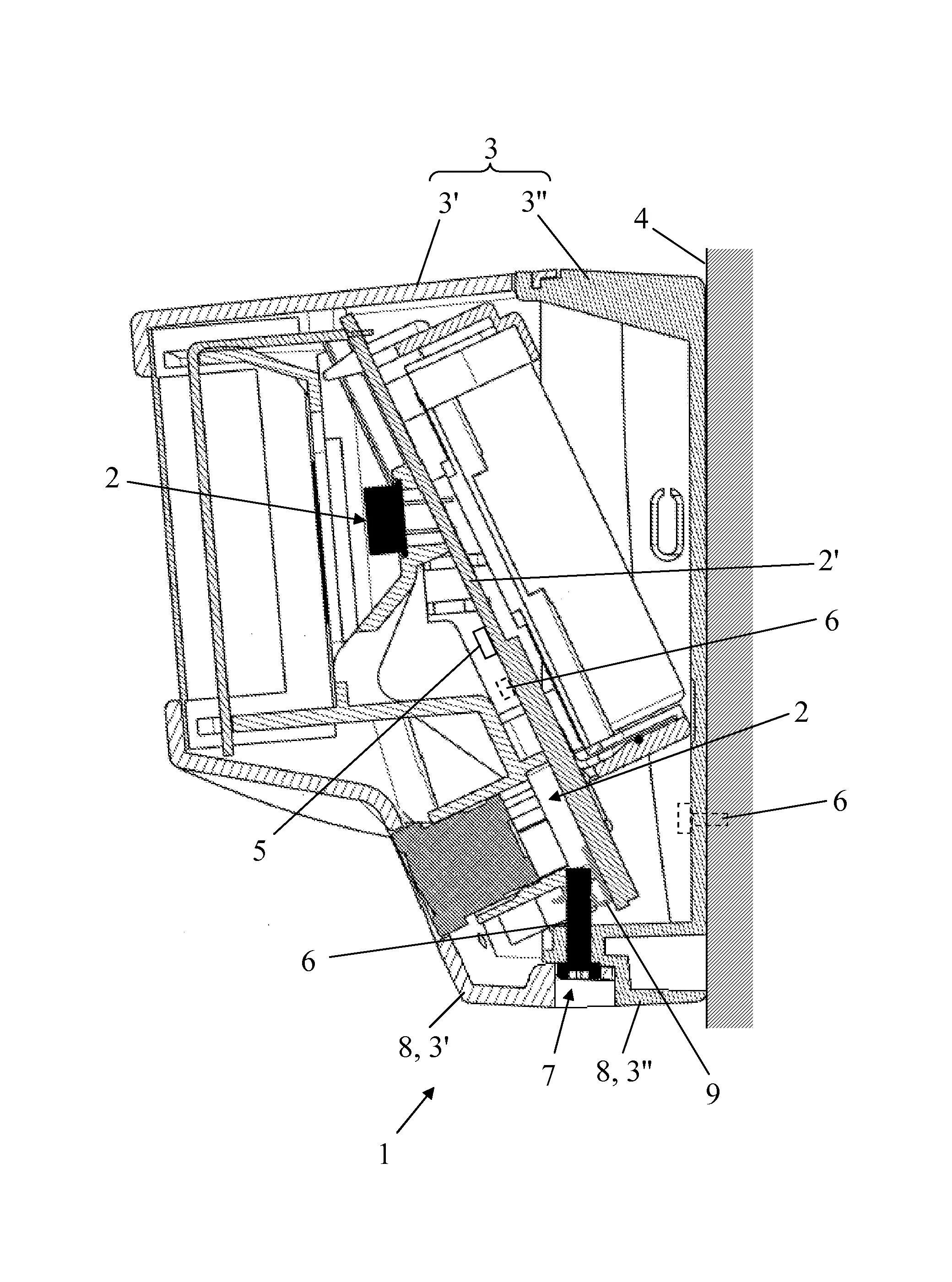 Unite de detection protegee contre l'arrachement et/ou l'effraction et systeme comprenant au moins une telle unite