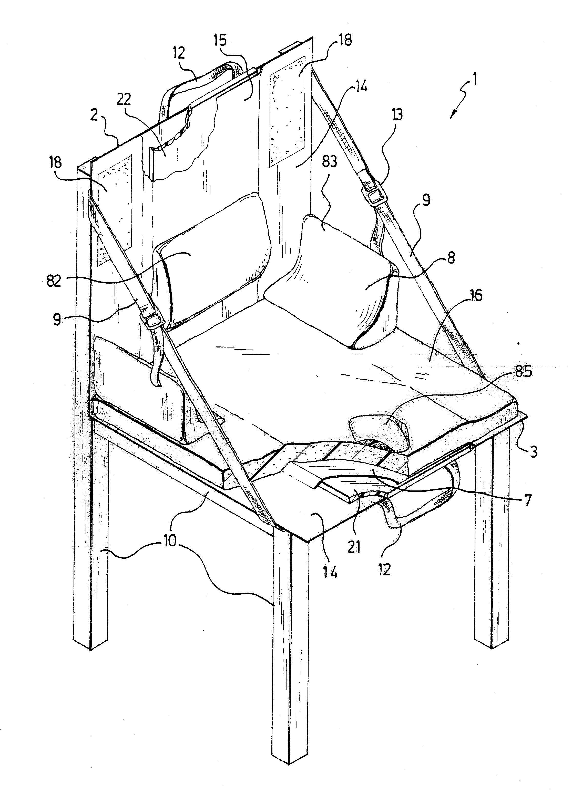 Dispositif pliable et transportable de maintien de la posture assise