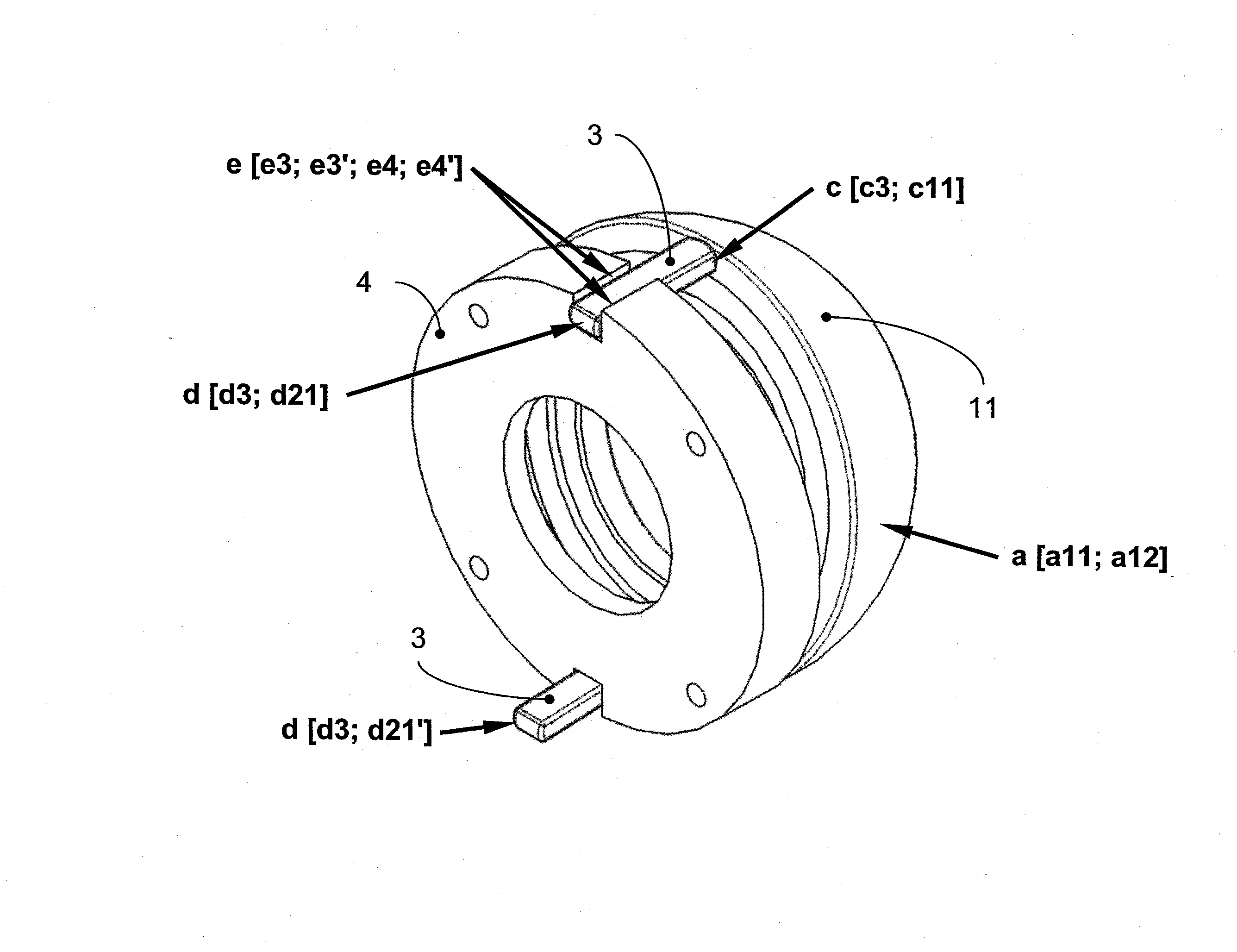 Dispositif annulaire pour deplacements radiaux d'organes relies entre eux