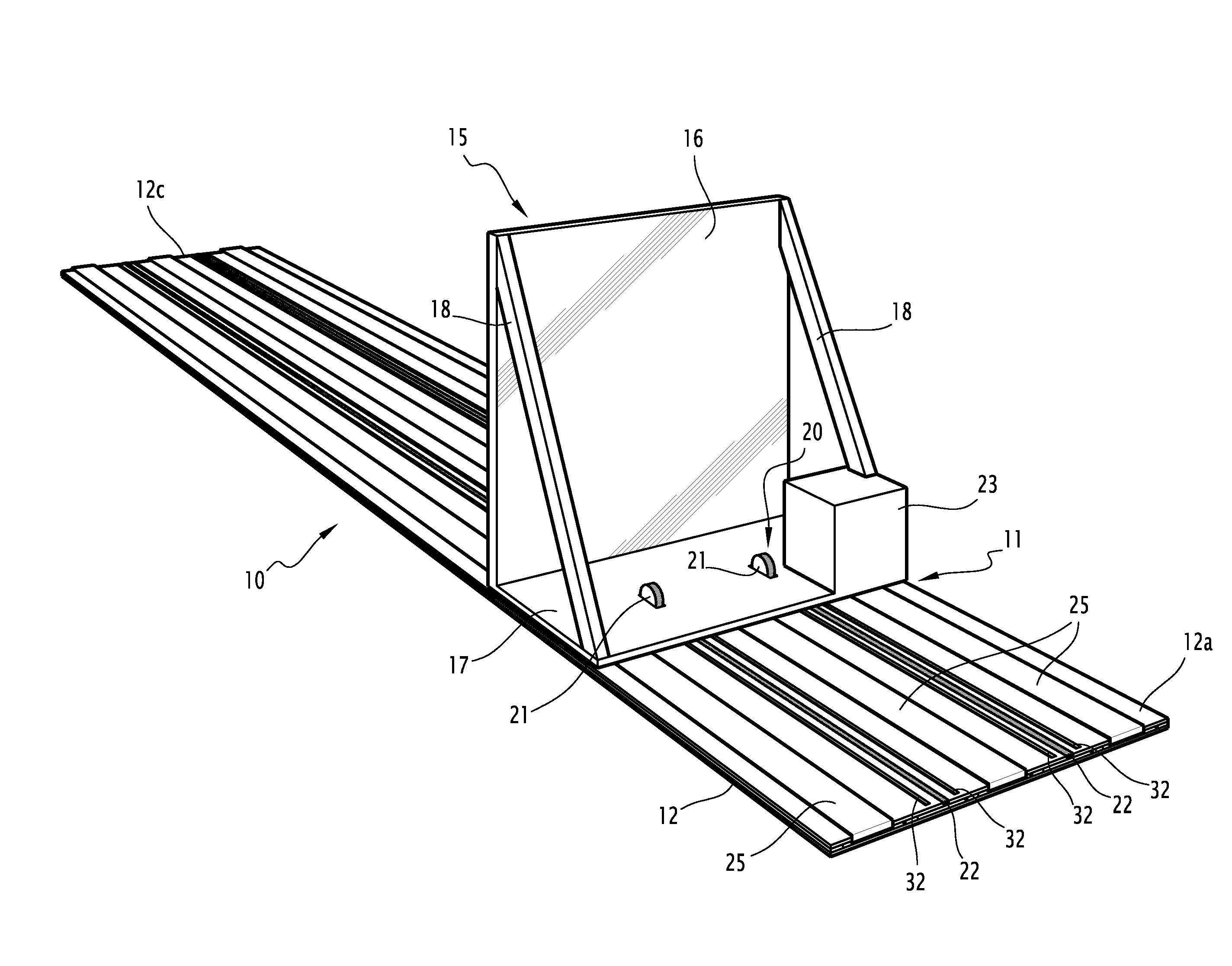Dispositif et procede de chargement de marchandises dans un espace de rangement d'un vehicule de transport.
