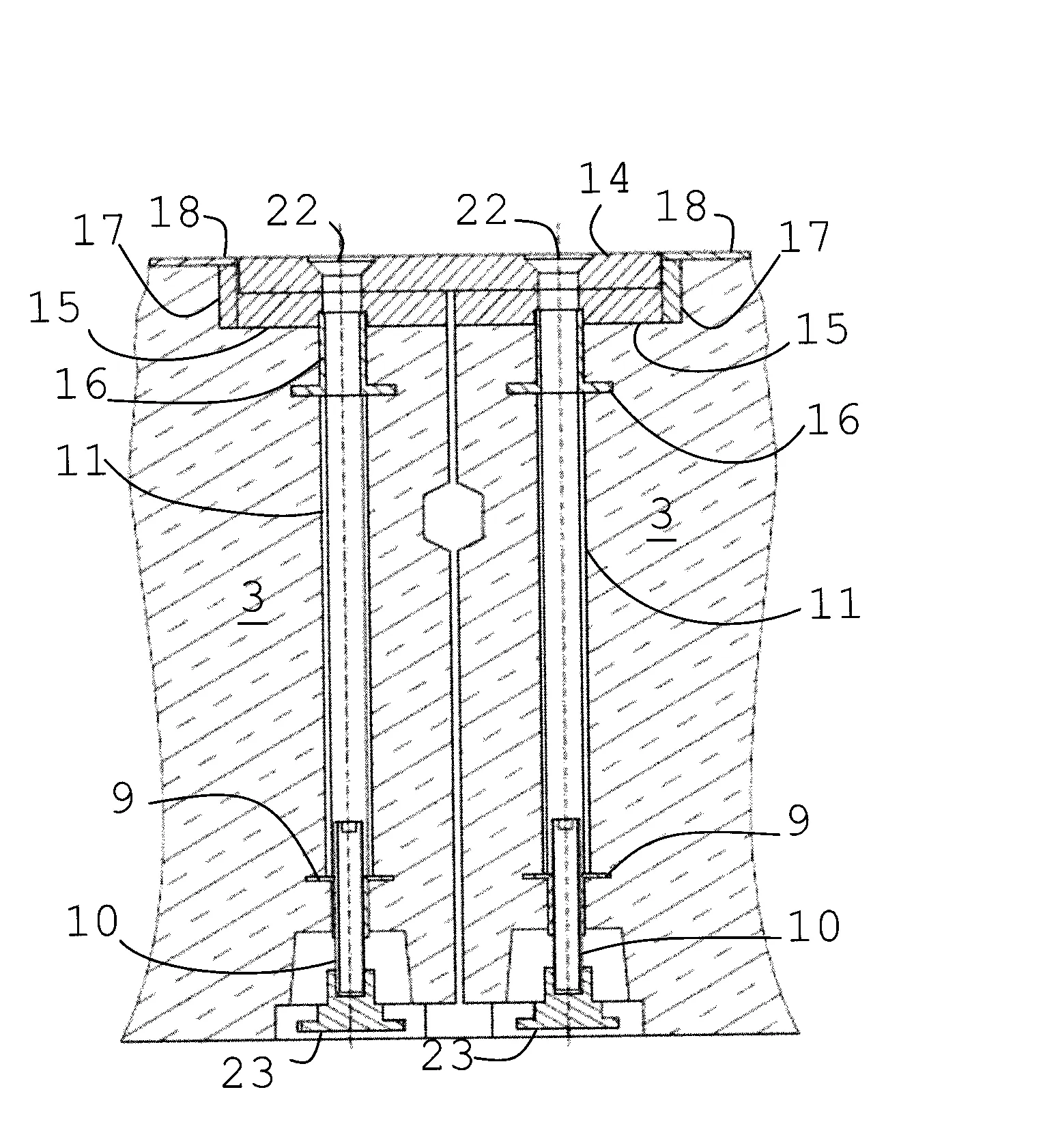 Bloc moule pour la fabrication d'equipements modulaires