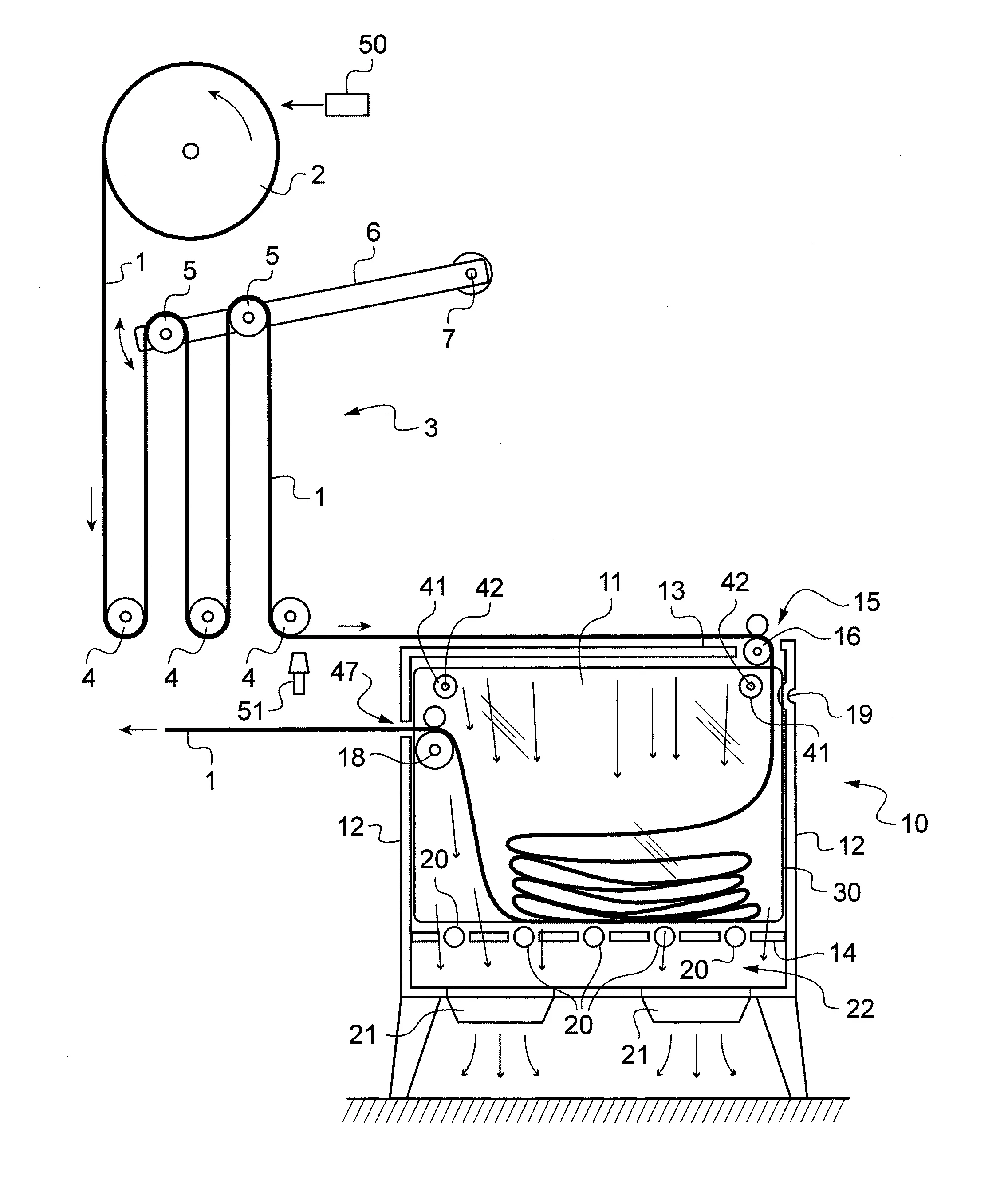 Dispositif d'accumulation de produit plat en bande souple