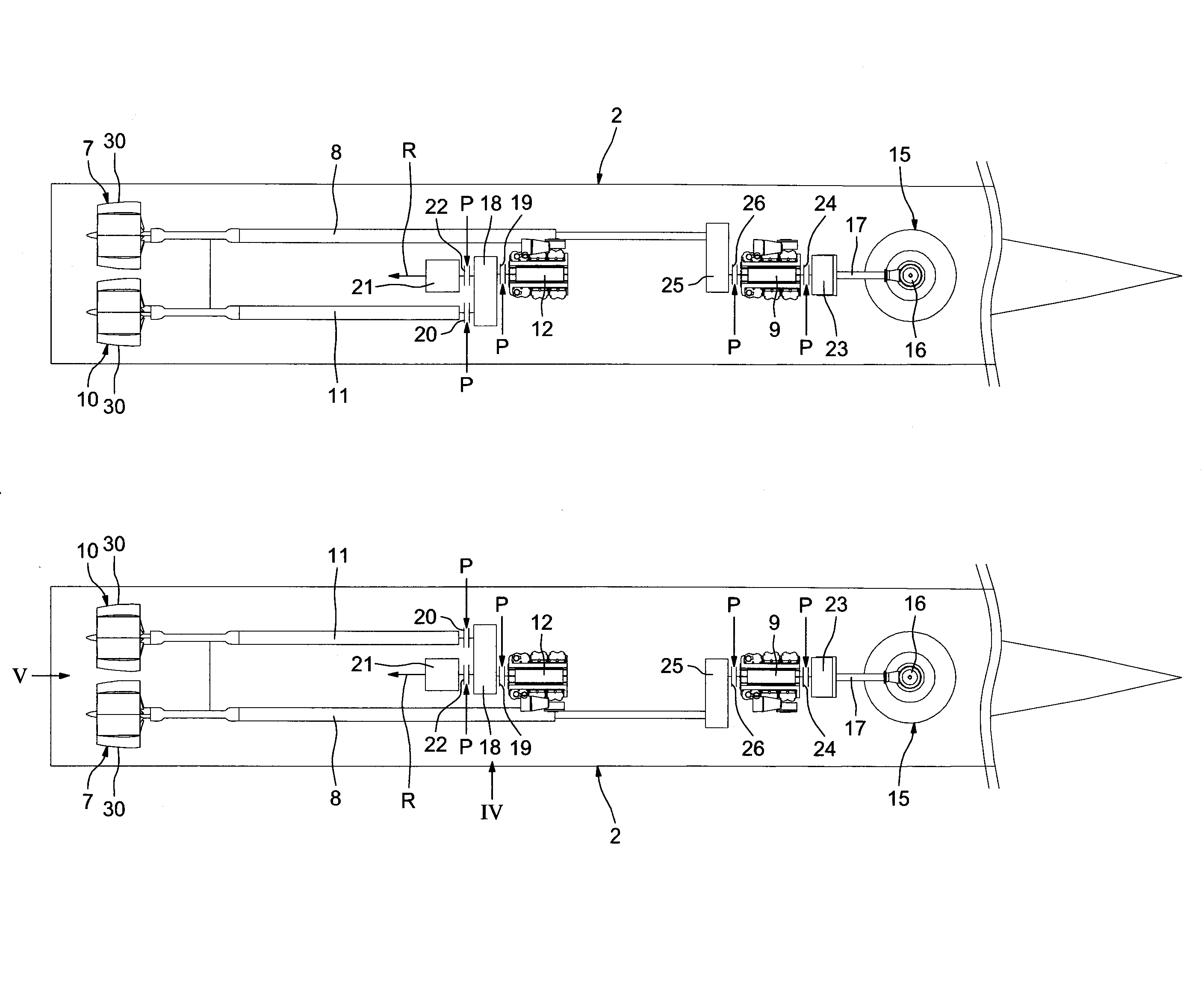 Navire pour embarquement-debarquement de charges, du type catamaran a propulsion hybride