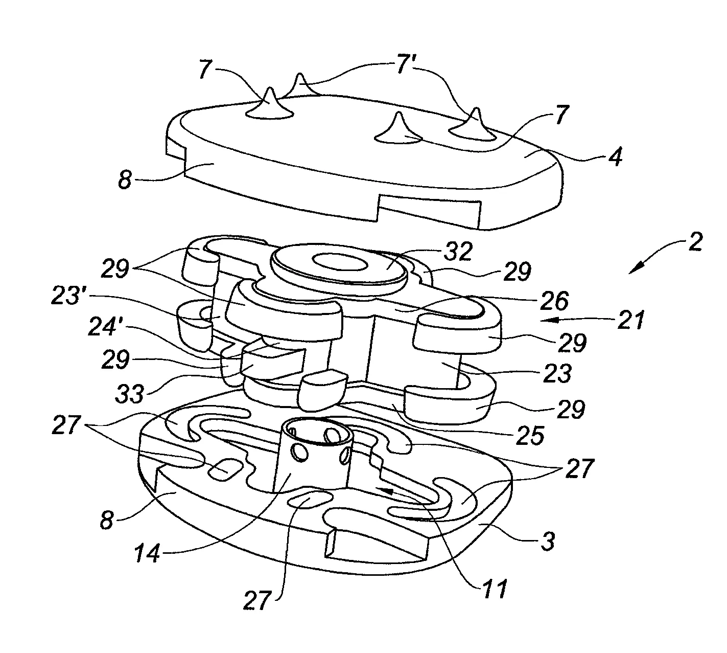 Prothese de disque intervertebral
