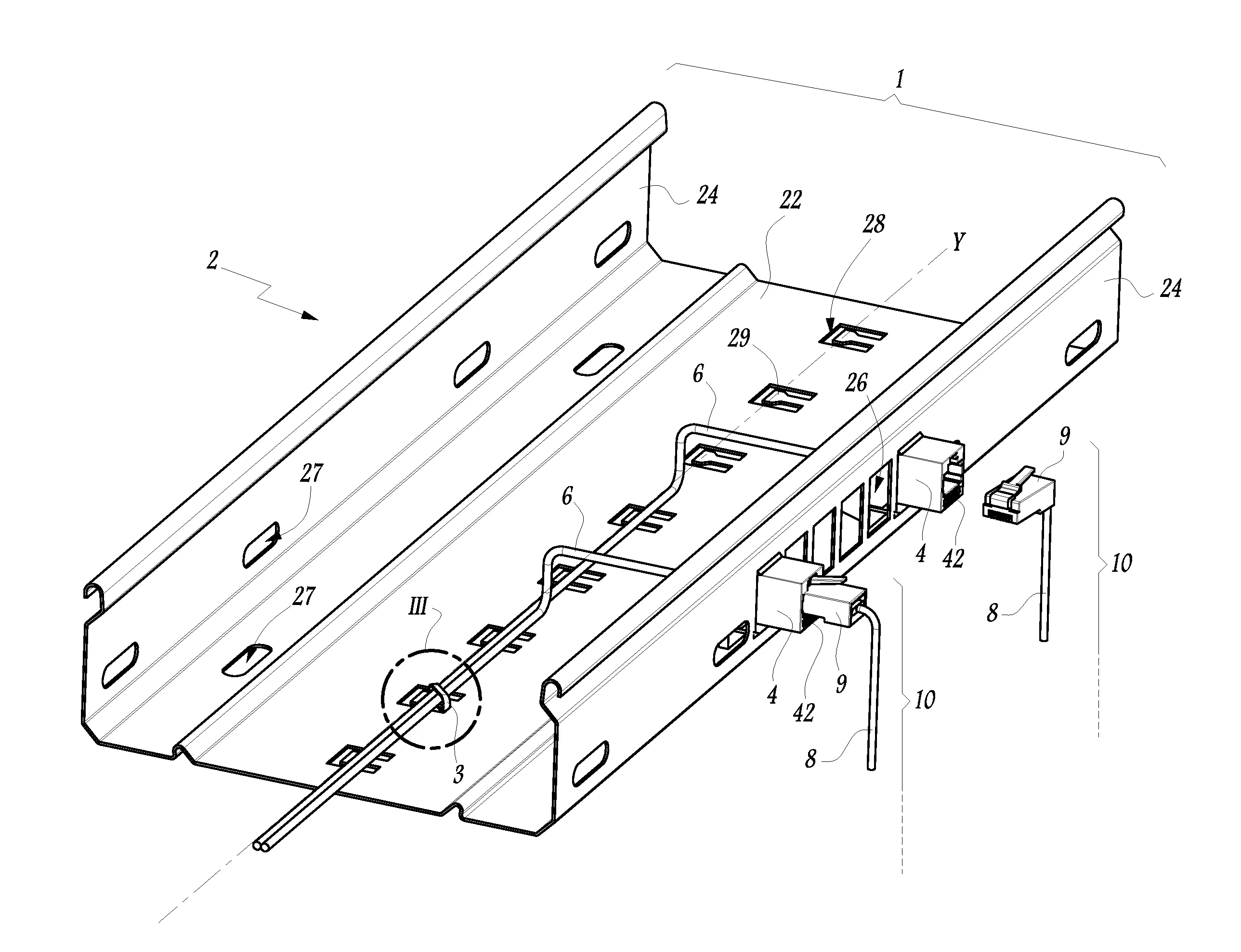 Goulotte pour chemin de cables et ensemble comprenant une telle goulotte