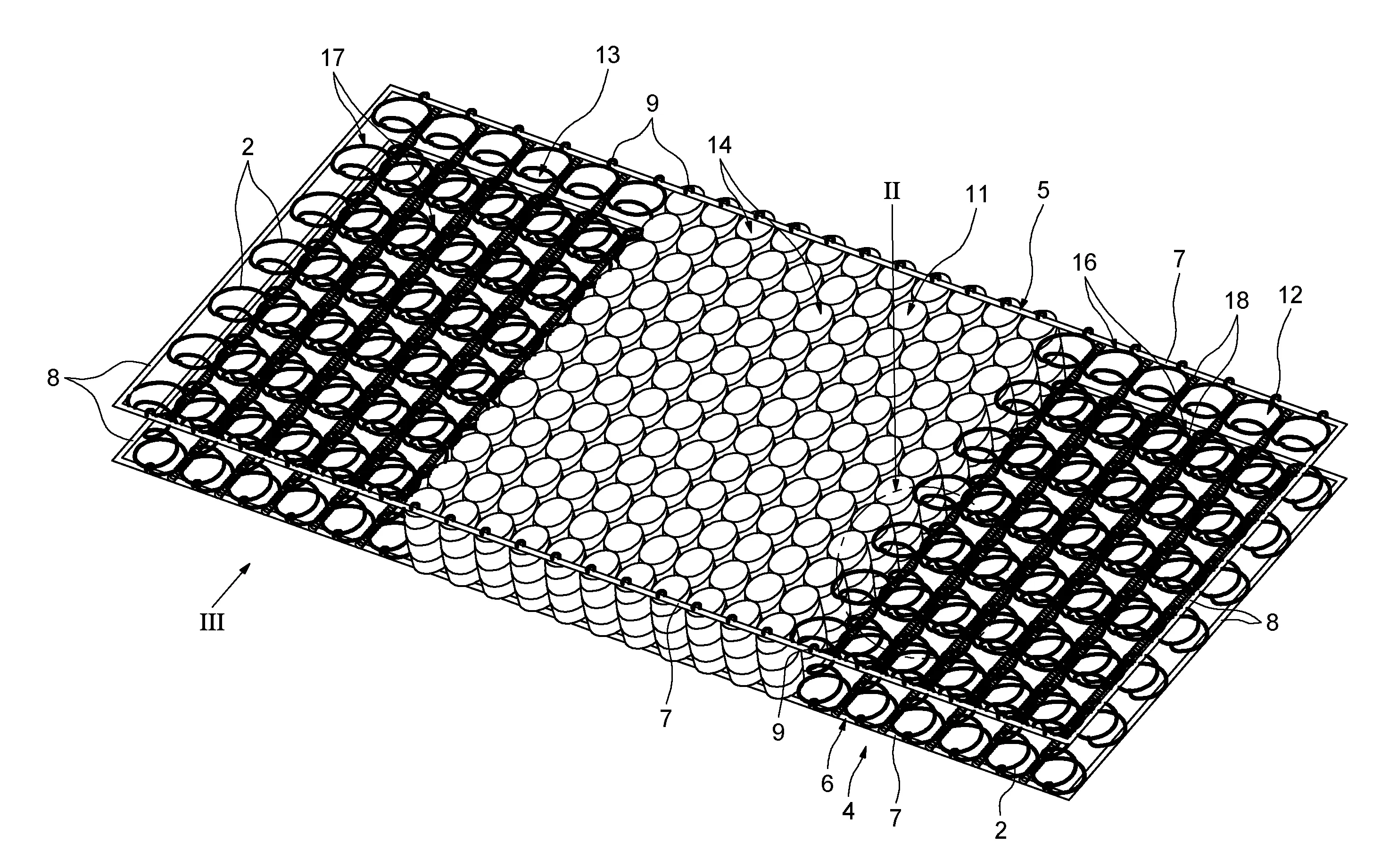 Carcasse de suspension pour matelas de literie et matelas de literie comportant une telle carcasse