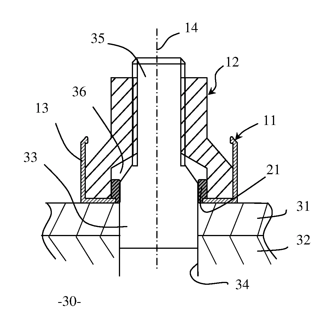 Dispositif pour fixation etanche
