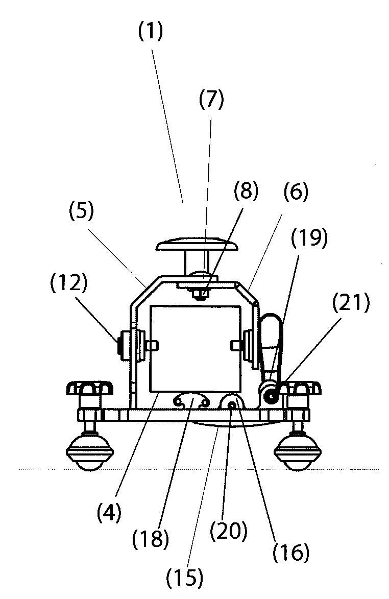 Dispositif support servant a positionner de maniere plane une meuleuse/polisseuse rapidement, precisement et sans outils