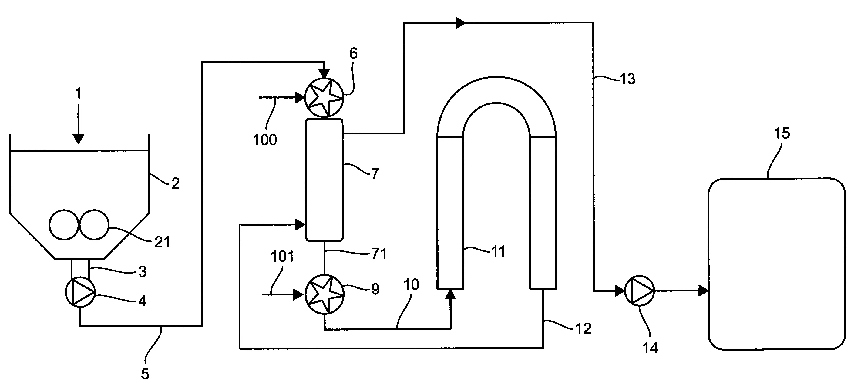Procede d'hydrolyse thermique en continu de boues a forte siccite.