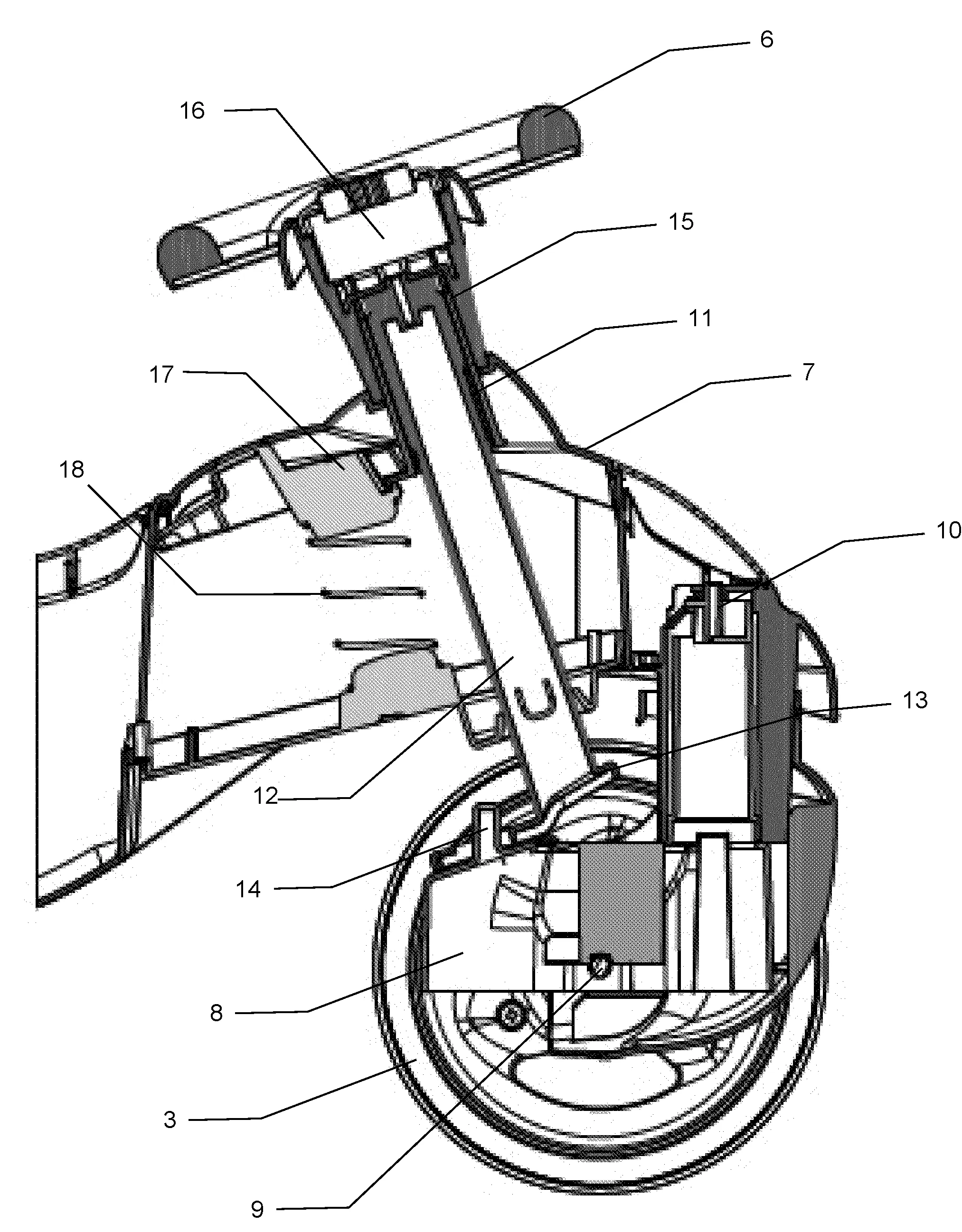Engin roulant modulaire pour enfant a roue avant directrice actionnable