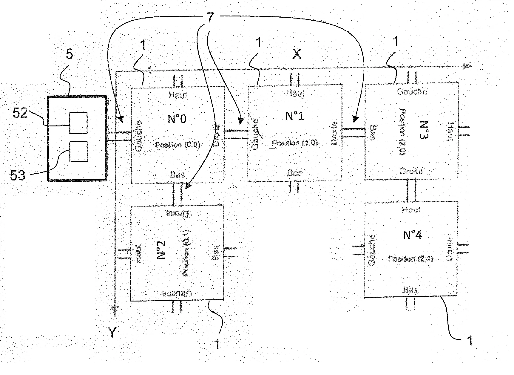Systeme d'eclairage modulaire incluant un module de commande programme pour compter, voire pour cartographier, les modules d'eclairage presents dans le systeme, et procede correspondant