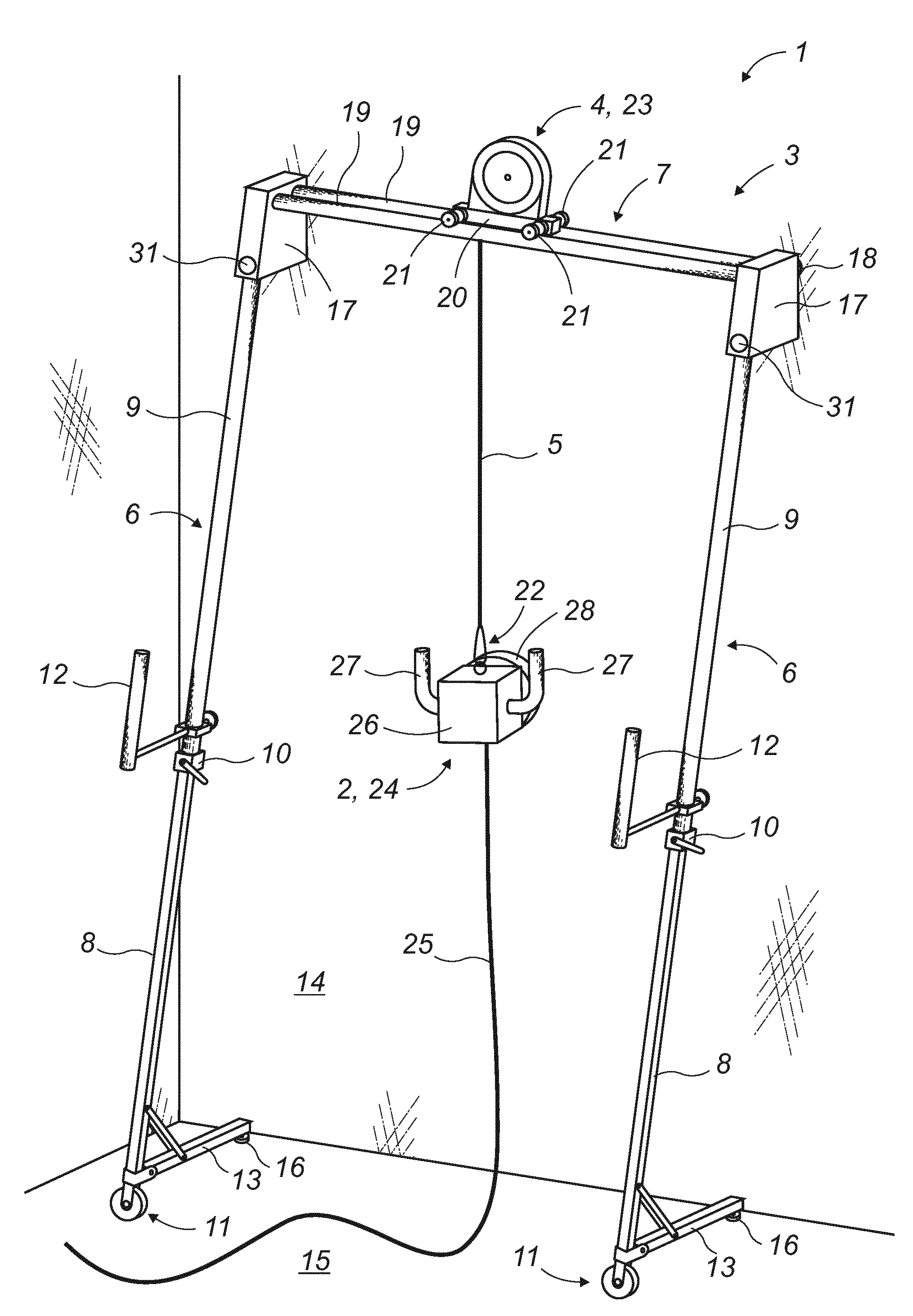 Dispositif de suspension pour outil de surfacage