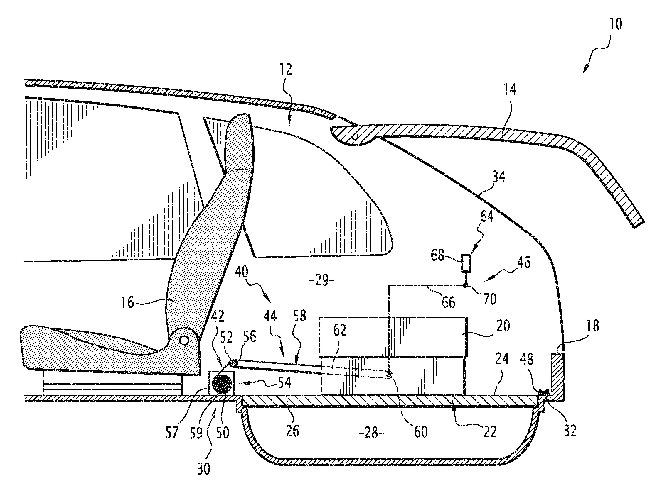 Coffre de vehicule comprenant un dispositif d'immobilisation des objets recus dans le coffre, et ensemble arriere de vehicule comprenant un tel coffre