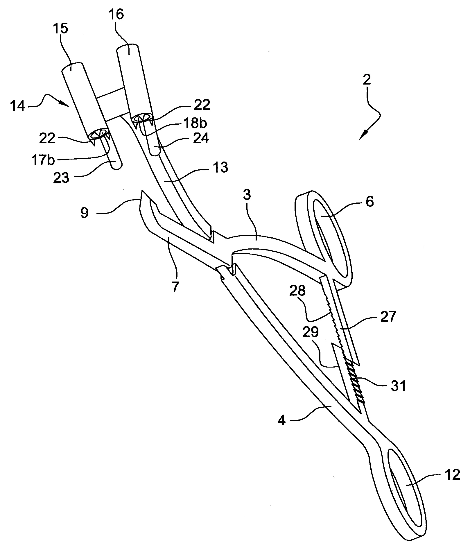 Ancillaire pour chirurgie ligamentaire de la cheville