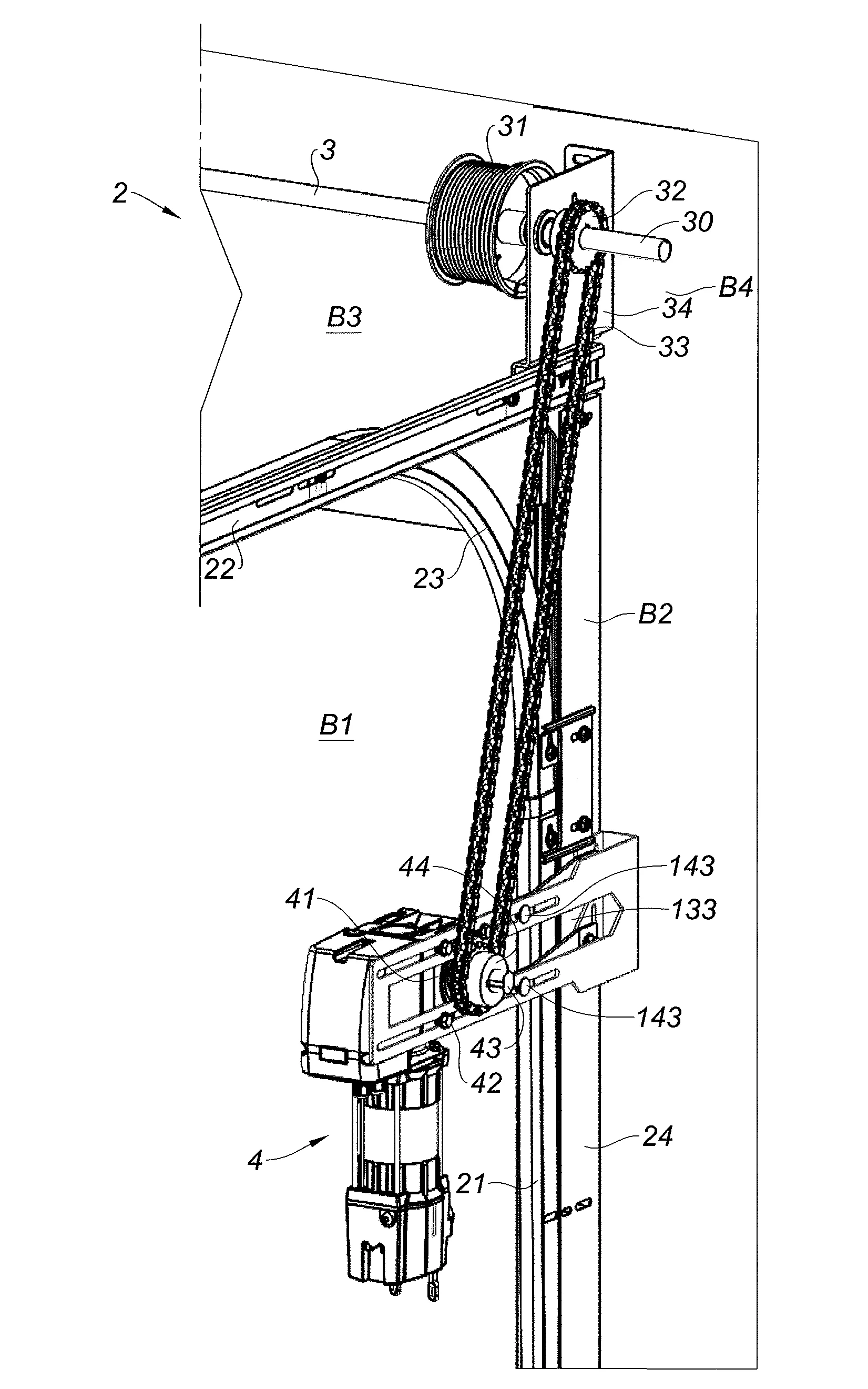 Support de moteur de porte sectionnelle industrielle