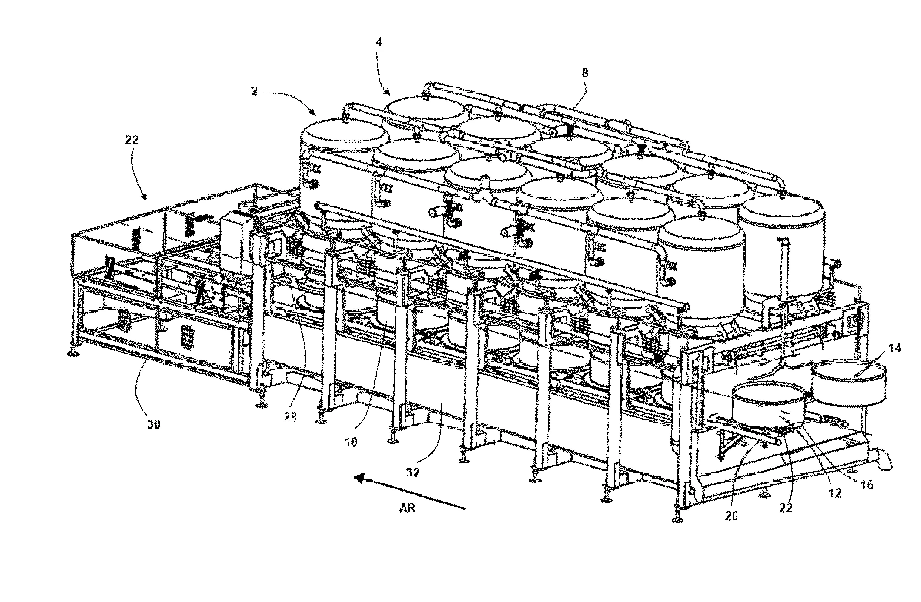 Installation pour le moulage de fromages a pate pressee