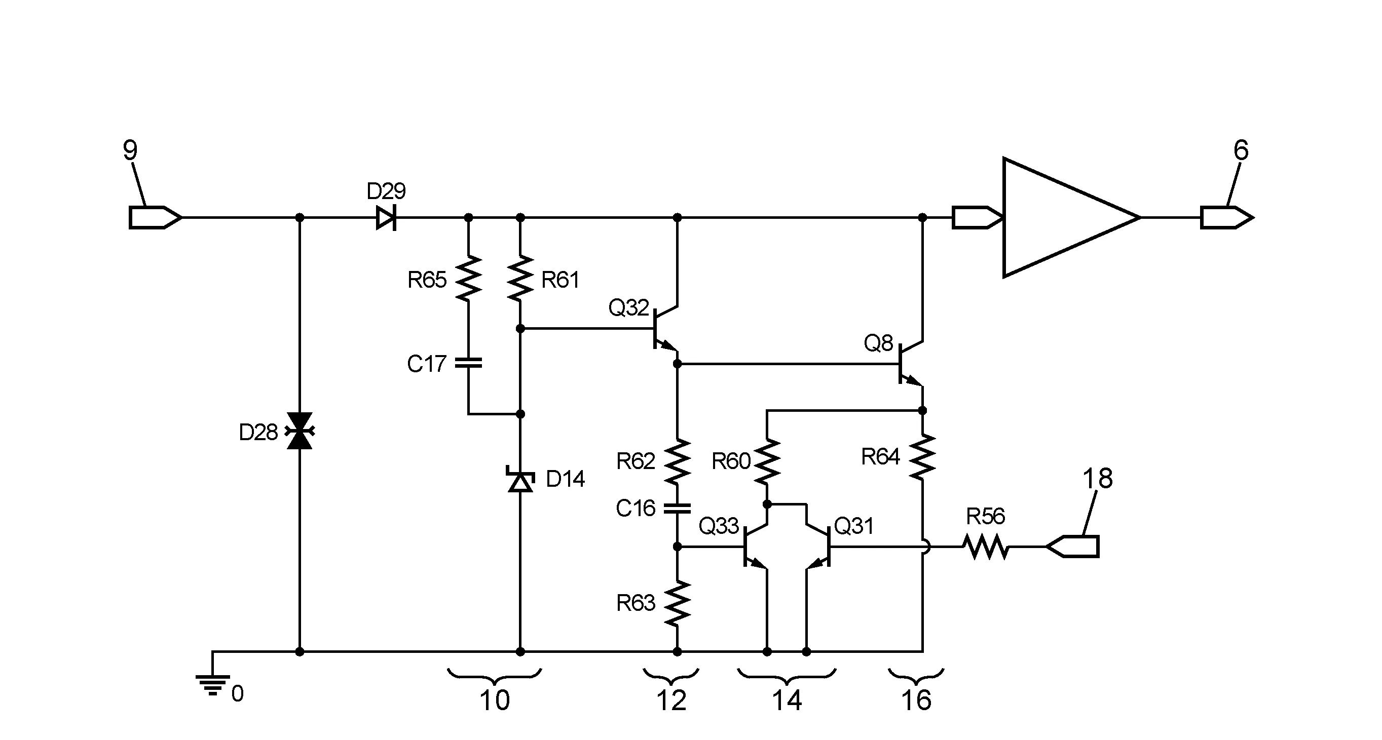 Circuit d'interface d'entree logique d'un automate ou d'un calculateur industriel